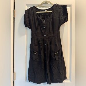 Maeve Anthropologie black dress with pockets